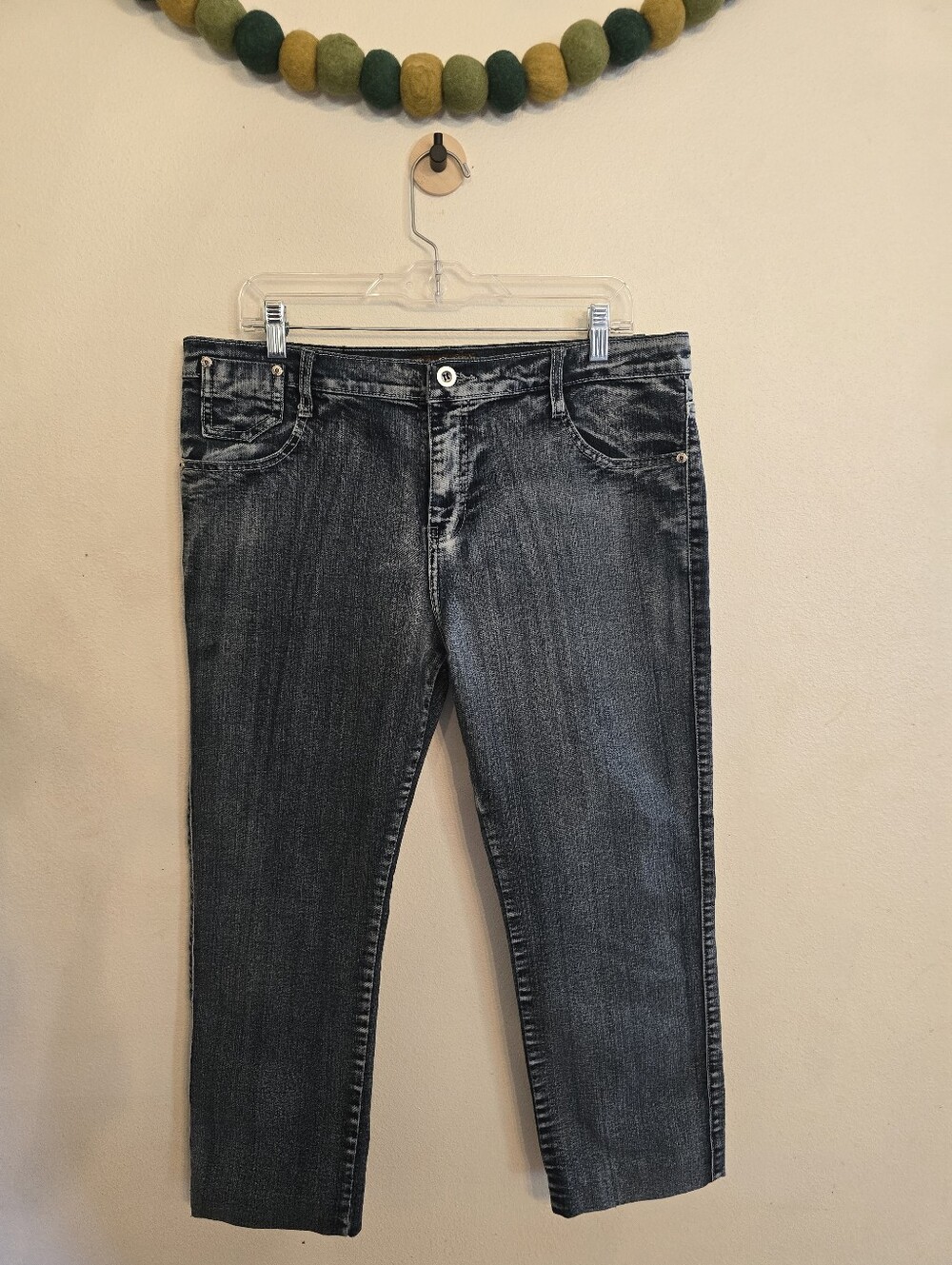 Vintage Goodlady Brand Cropped Jeans Acid Wash Look 36x24 Slim Fit Medium Rise